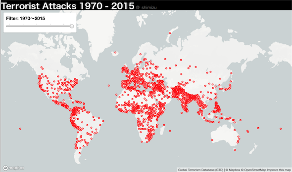 テロ発生箇所マップ(1970-2015)